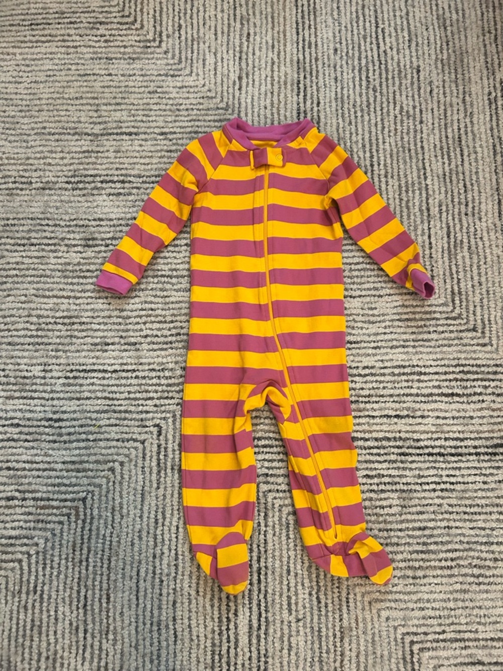 Pact Striped Baby One-Piece Footed Pajamas 9-12 months Organic Cotton
